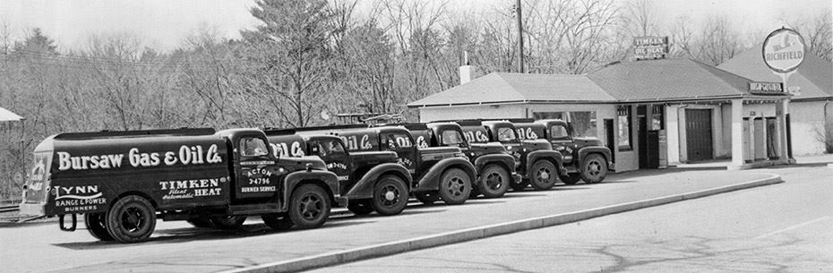 Vintage Bursaw delivery truck fleet